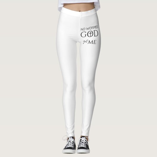 Keine Sorgen, Gott Hat Mich Leggings ✝️ | Glaube-I (Vorderseite)