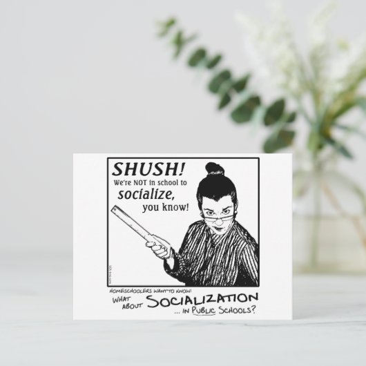Keine Sozialisation! Postkarte (Stehend Vorderseite)