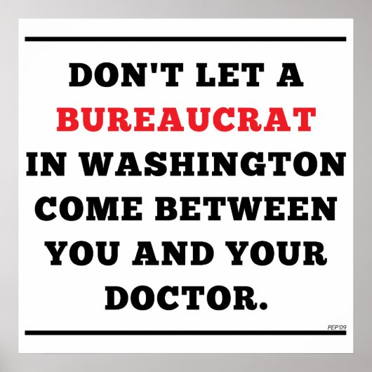 Keine sozialisierte Medizin Poster (Vorne)