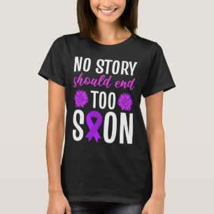 Keine Story sollte zu schnell die Lila Blume von M T-Shirt