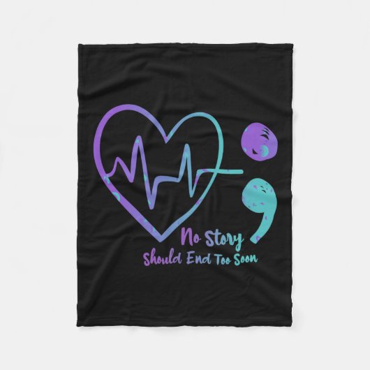 Keine Story sollte zu schnell Semicolon Suicide Aw Fleecedecke (Vorderseite)