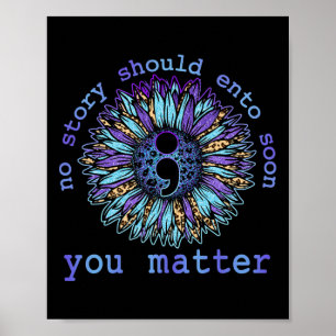 Keine Story sollte zu schnell Sonnenblumen Suizid Poster