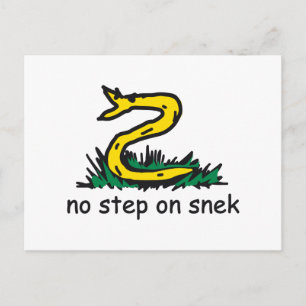 Keine Stufe auf Snek-Meme Gadsden-Parodie SnekRigh Postkarte