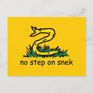 Keine Stufe auf Snek-Meme Gadsden-Parodie SnekRigh Postkarte