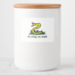 Keine Stufe auf Snek-Memes Gadsden-Parodie SnekRig Lebensmitteletikett