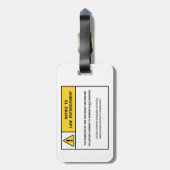 "Keine Suche ohne eine Ermächtigung" Gepäckanhänger (Rückseite vertikal)