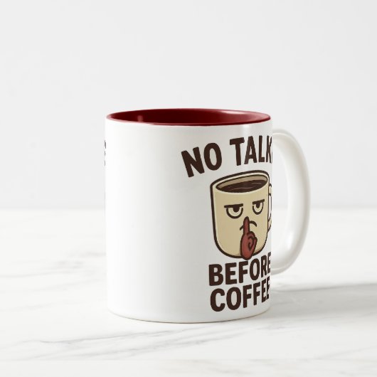 Keine Talkie vor Kaffee Funny Grumpy Zweifarbige Tasse (VorderseiteRechts)