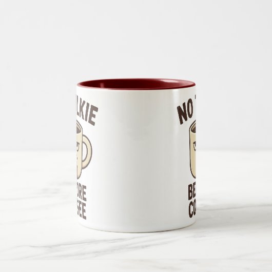 Keine Talkie vor Kaffee Funny Grumpy Zweifarbige Tasse (Mittel)