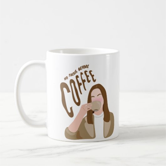 Keine Talkie vor Kaffee Kaffeetasse (Links)