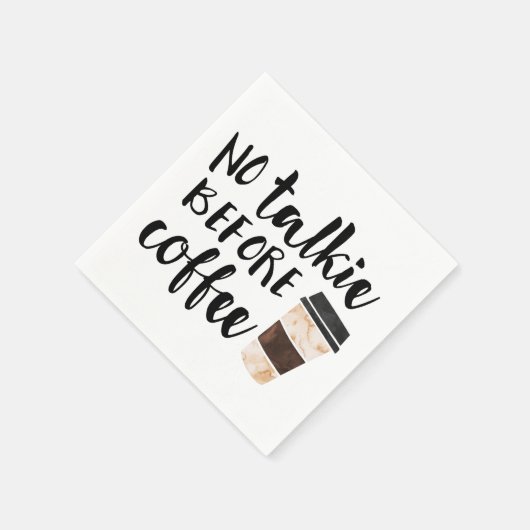 Keine Talkie vor Kaffeelichie Serviette (Ecke)
