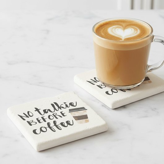 Keine Talkie vor Kaffeelichie Steinuntersetzer