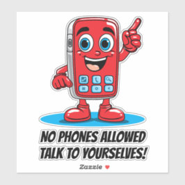 Keine Telefone erlaubt Red Retro Handy Aufkleber
