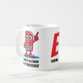 Keine Telefone erlaubt Retro Red Phone Monogram Ta Kaffeetasse (Vorderseite Links)