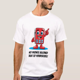 Keine Telefone erlaubt sonnige rote Handy T-Shirt