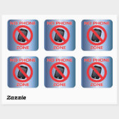 Keine Telefonzone Quadratischer Aufkleber (Blatt)