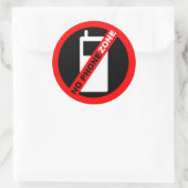 "Keine Telefonzone" Runder Aufkleber (Tasche)