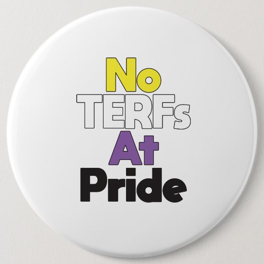 Keine TERFs beim Pride Button (Vorderseite)