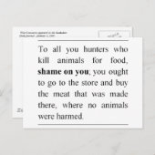 Keine Tiere an der Fleischtheke im Supermarkt verl Postkarte (Vorne/Hinten)