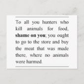 Keine Tiere an der Fleischtheke im Supermarkt verl Postkarte (Vorderseite)