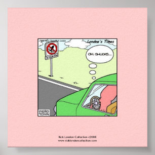 Keine Tintenfisch-Zone Lustiges Cartoon-Plakat Poster