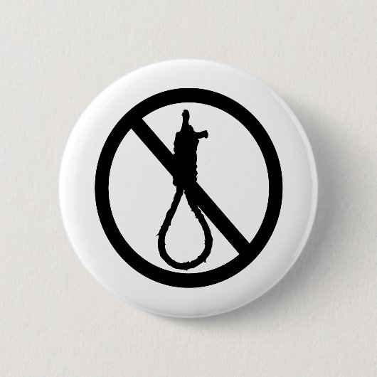 Keine Todesstrafe Schild Button (Vorderseite)