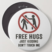 "Keine Touch für mich - sarkastische Umarmungswarn Button (Vorne & Hinten)