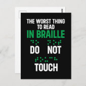 Keine Touch lustigste schlimmste Sache zu lesen in Postkarte (Vorne/Hinten)