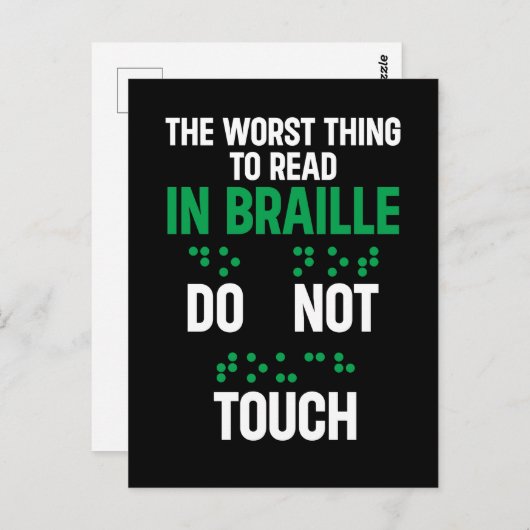 Keine Touch lustigste schlimmste Sache zu lesen in Postkarte (Vorne/Hinten)