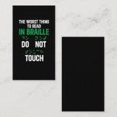 Keine Touch lustigste schlimmste Sache zu lesen in Visitenkarte (Vorne/Hinten)