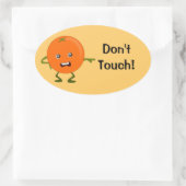 Keine Touch! Orange Cartoon Character Ovaler Aufkleber (Tasche)