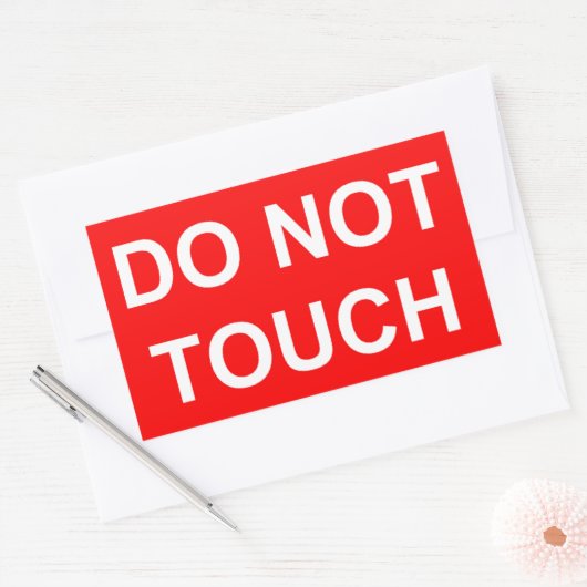 Keine Touch Rechteckiger Aufkleber (Umschlag)