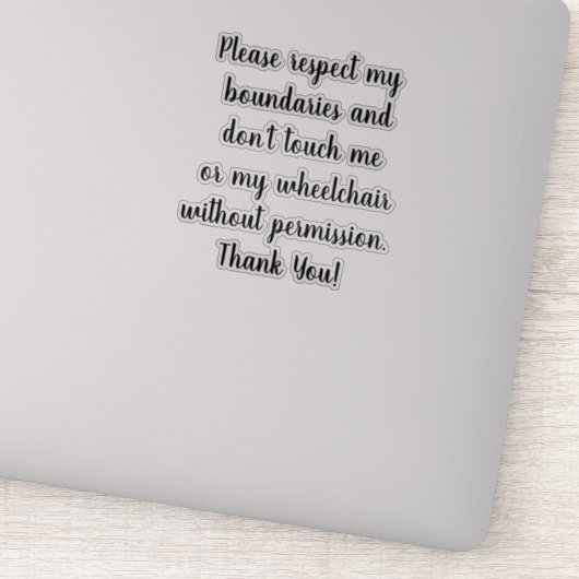 Keine Touch Rollstuhlaufkleber klar Aufkleber (Detail)