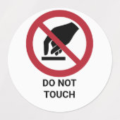 Keine Touch, Verbotszeichen Etiketten (Design 2)