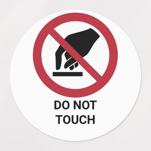 Keine Touch, Verbotszeichen Etiketten (Design 1)