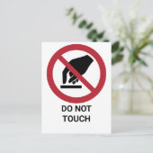 Keine Touch, Verbotszeichen Postkarte (Stehend Vorderseite)