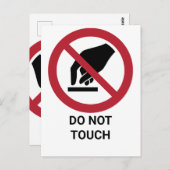 Keine Touch, Verbotszeichen Postkarte (Vorne/Hinten)