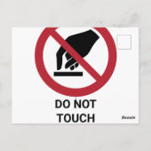 Keine Touch, Verbotszeichen Postkarte (Rückseite)