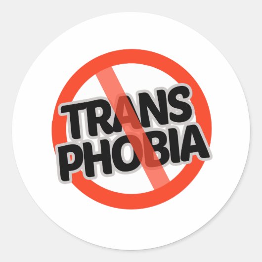 Keine Transphobie Runder Aufkleber (Vorderseite)