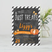 Keine Tricks nur Leckereien Candy Halloween Geburt Einladung (Stehend Vorderseite)