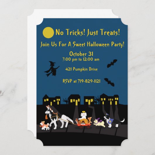 Keine Tricks! Nur Leckereien! Einladung (Vorne/Hinten)