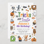 Keine Tricks nur Leckereien Halloween einladen. Einladung (Vorne/Hinten)