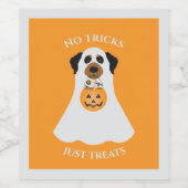 Keine Tricks nur Leckereien Halloween Hund Weinetikett (Einzelnes Label)