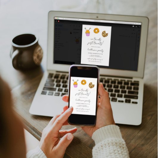 Keine Tricks nur Leckereien Halloween-Party Einlad Einladung