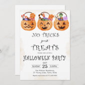 Keine Tricks nur Leckereien Halloween-Party Einladung (Vorne/Hinten)