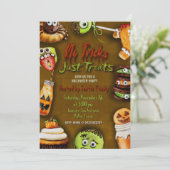 Keine Tricks nur Leckereien - Halloween-Party Einladung (Stehend Vorderseite)