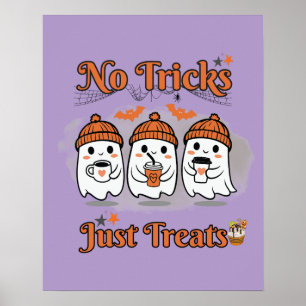 Keine Tricks nur Leckereien Niedlich Ghosts Hallow Poster
