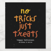 Keine Tricks nur Leckereien niedlich Spaß Hallowee Weinetikett (Einzelnes Label)