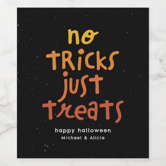 Keine Tricks nur Leckereien niedlich Spaß Hallowee Weinetikett (Einzelnes Label)