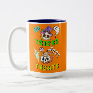 Keine Tricks, nur Leckereien Niedlich Zweifarbige Tasse