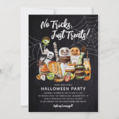 Keine Tricks, nur Leckereien Spaß Halloween-Party Einladung (Vorderseite)